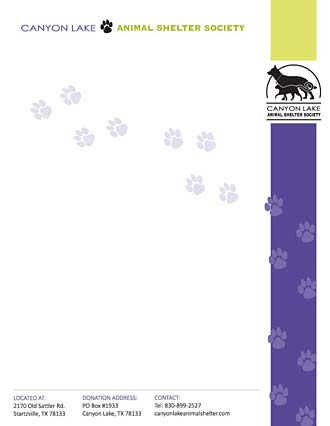 Animal Shelter Letterhead